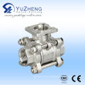 3 Piece Threaded Ball Valve with ISO Pad